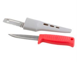  Kniv med ergonomisk rødt greb og skede