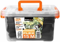 Green>it plus® universal flexvandslange med kobling 15 meter latex