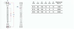 Rustfri A4 Vantskrue   gaffel / gaffel M6