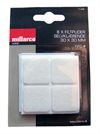 Filtpuder selvklæbende 30x30 mm. - hvid 8 stk.