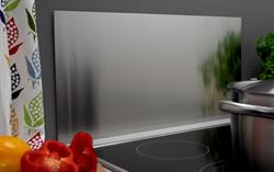 Stænkplade firkantet 800x400 mm. - rustfri stål  